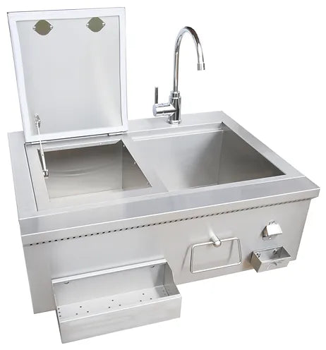 Kokomo - 30" Built-In Bartender Cocktail Station With Sink Bottle Opener and Ice Chest