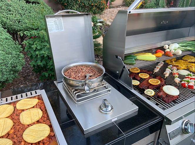 Outdoor Kitchen | KoKoMo-Teppanyaki | Griddle | Built In BBQ Grill with Side Burner | Storage Drawers - 7ft 6in