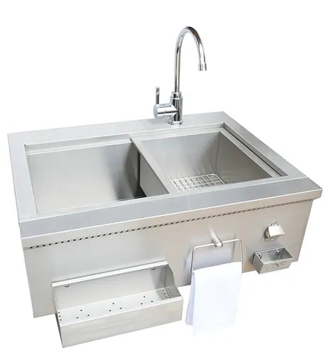 Kokomo - 30" Built-In Bartender Cocktail Station With Sink Bottle Opener and Ice Chest