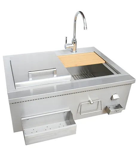 Kokomo - 30" Built-In Bartender Cocktail Station With Sink Bottle Opener and Ice Chest