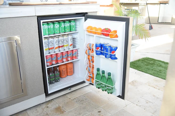 Kokomo - Pro Built-In Outdoor Kitchen Refrigerator with Temp Control Soda Rack Pro Sleeve