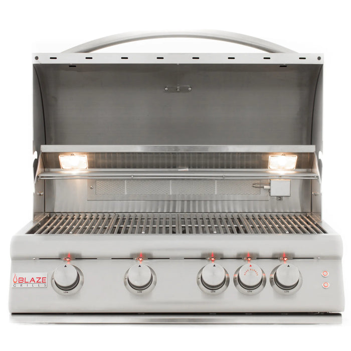 Blaze 32-Inch 4-Burner LTE Gas Grill with Rear Burner and Built-in Lighting System