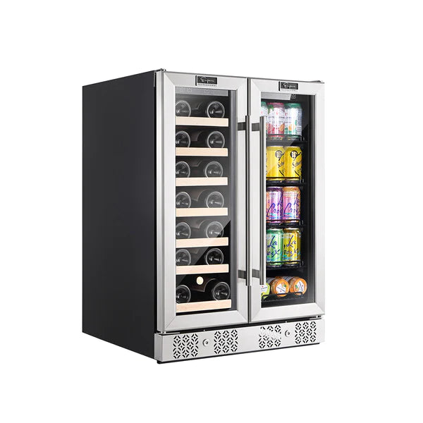 Empava BR03D 24" Dual Zone Wine and Beer Fridge Beverage Cooler