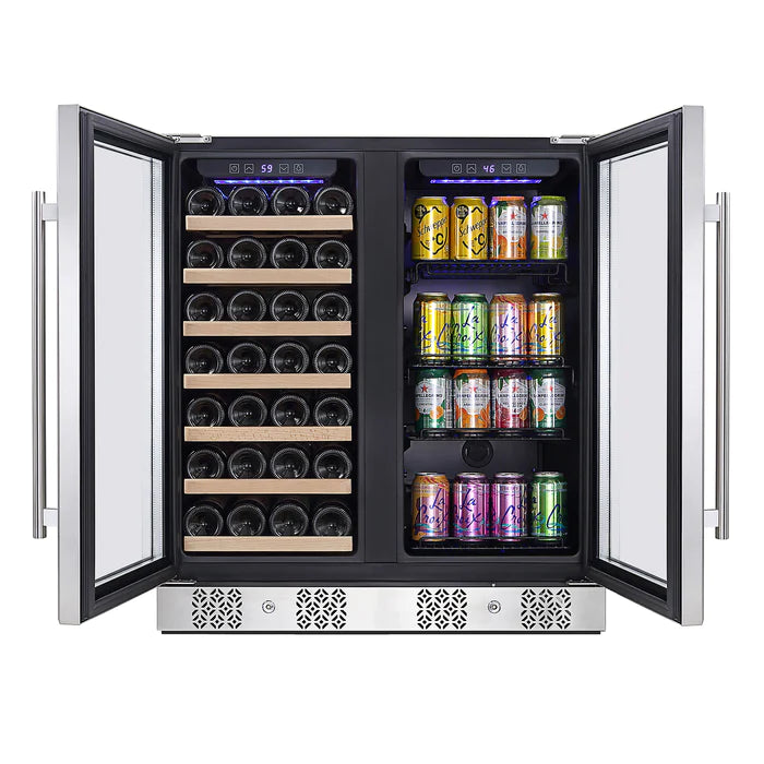 Empava - BR04D 30.5" Dual Zone Wine and Beer Fridge Beverage Cooler